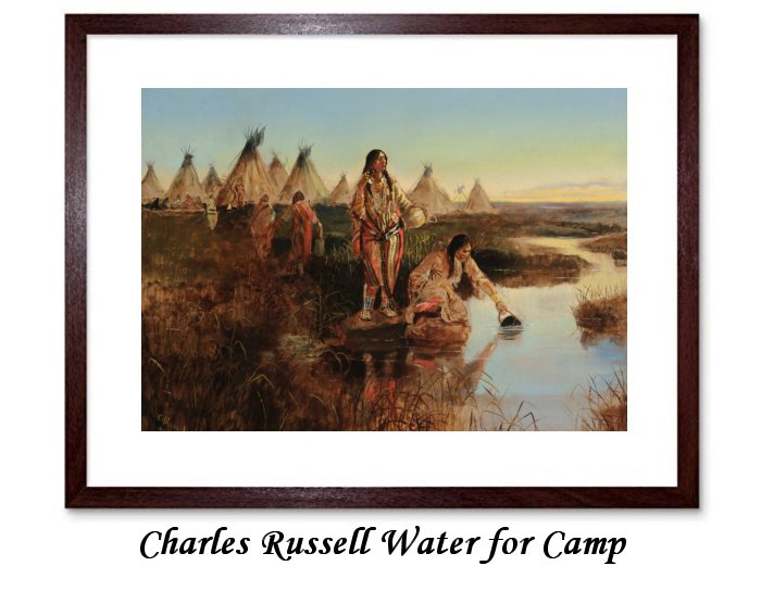 Charles Russell Water For camp Framed Print